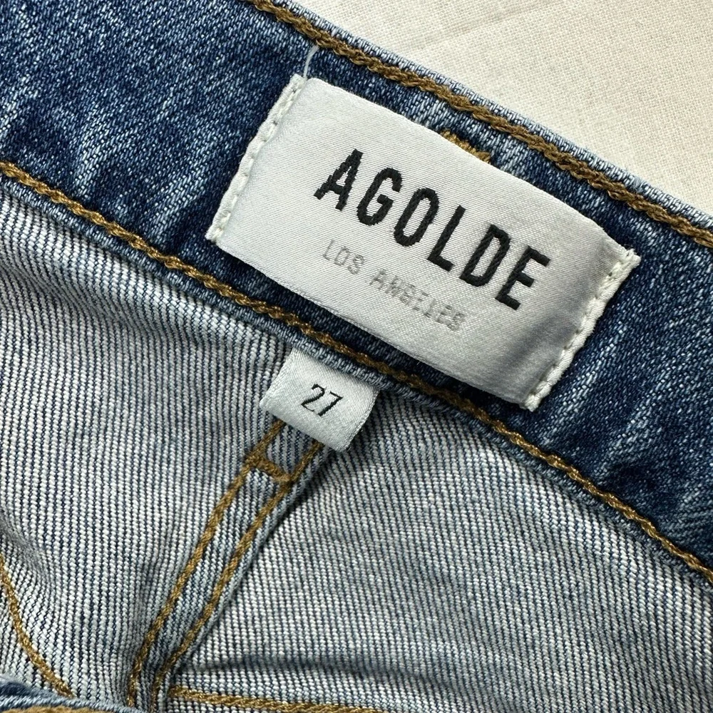 Agolde Womens Riley High Rise Straight Crop Cotton‎ Denim Button Fly Jeans 27 - Picture 3 of 11